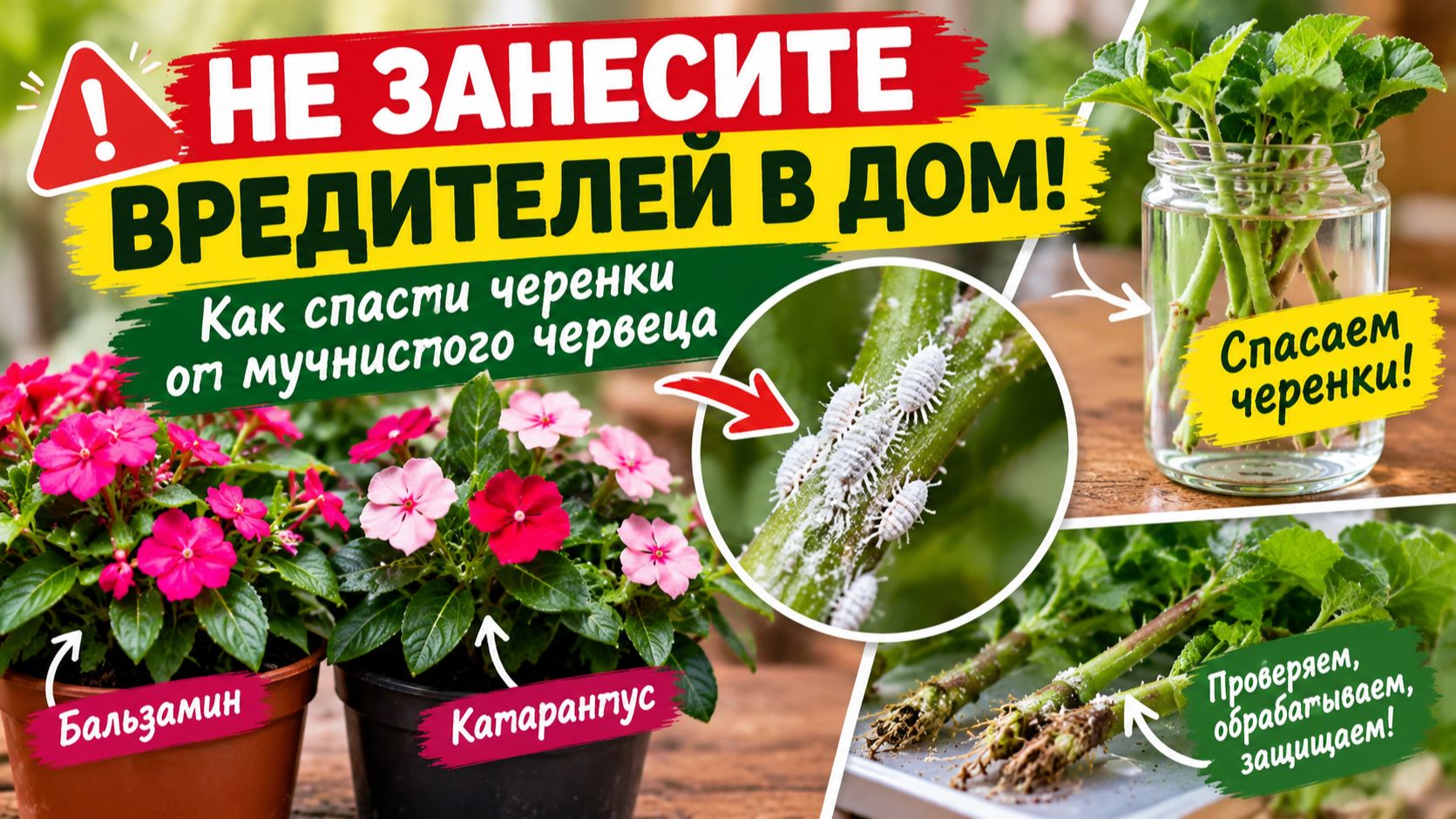 100% результат! Не занесите вредителей в дом! Как спасти черенки от мучнистого червеца