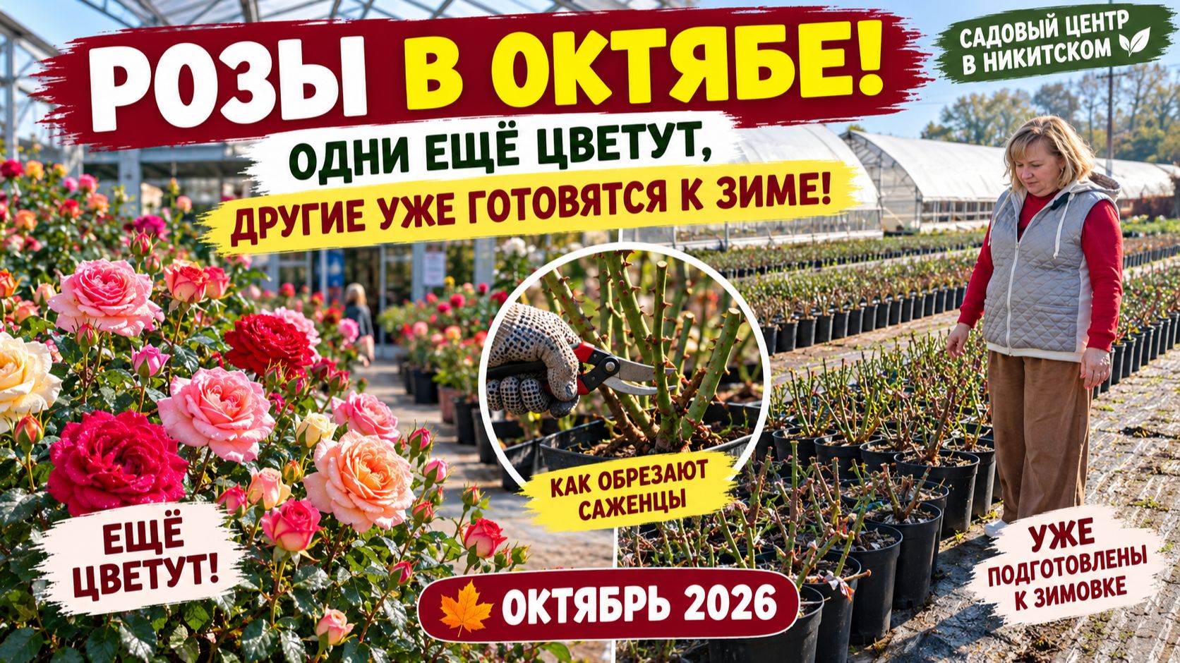 ОСЕННЯЯ ОБРЕЗКА РОЗ! Как мы готовим саженцы в горшках к зиме. Показываем всё без прикрас!