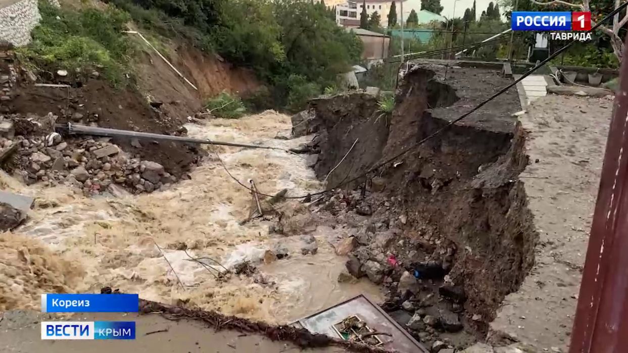 До конца суток в реках Ялты ожидается половодье