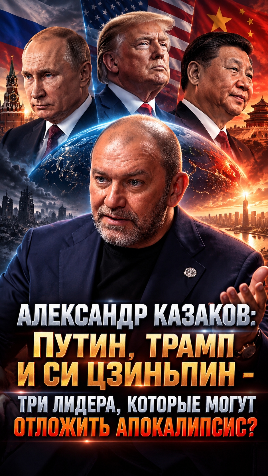 АЛЕКСАНДР КАЗАКОВ: ПУТИН, ТРАМП И СИ ЦЗИНЬПИН - ТРИ ЛИДЕРА, КОТОРЫЕ МОГУТ ОТЛОЖИТЬ АПОКАЛИПСИС?