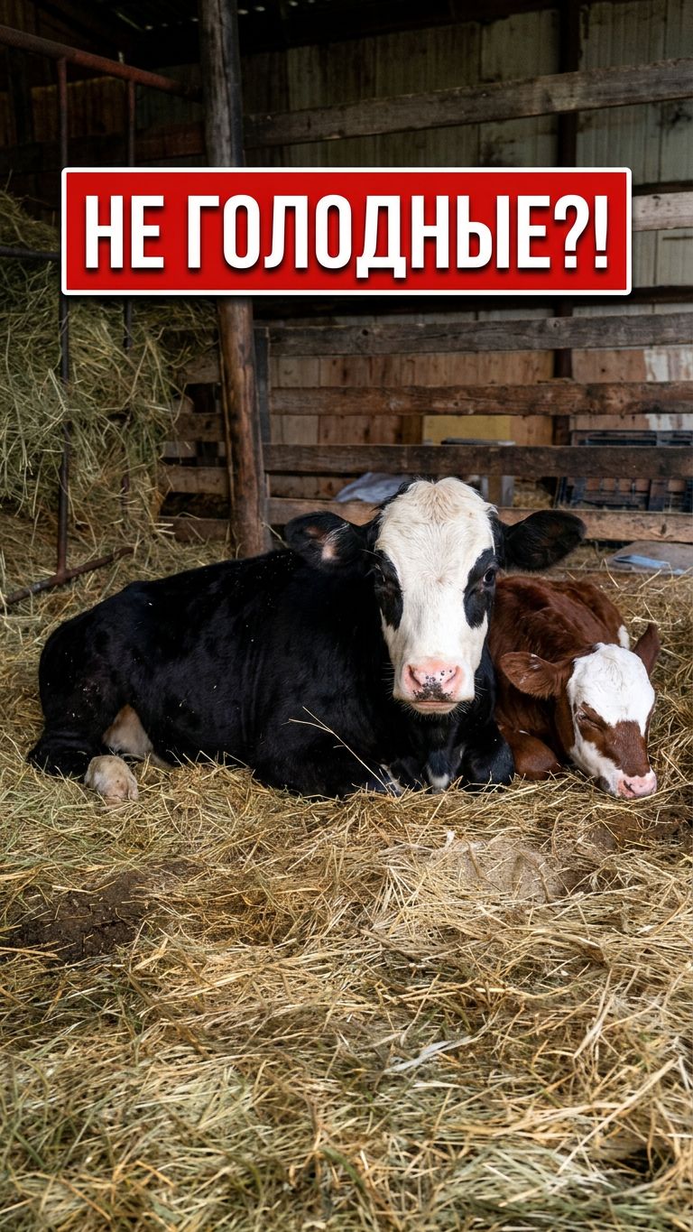 ОНИ ВООБЩЕ НЕ ГОЛОДНЫЕ?! 😱 Принёс еду, а коровы лежат 🐄🌾