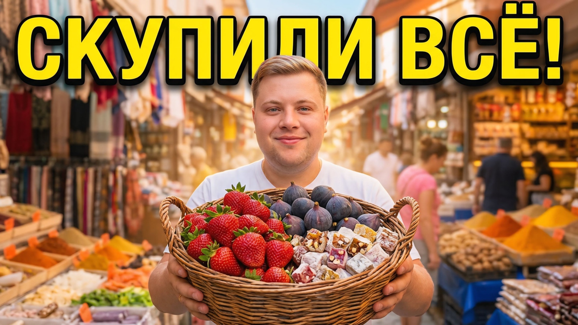 СКУПИЛИ ПОЛОВИНУ БАЗАРА В АЛАНЬЕ! Цены на фрукты, турецкие сладости и морепродукты🇹🇷