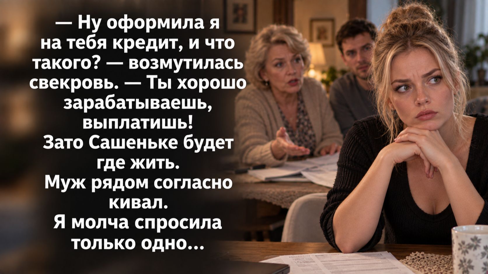 Истории из жизни | Свекровь оформила на меня кредит для Сашеньки. Муж кивал. А я задала один вопрос