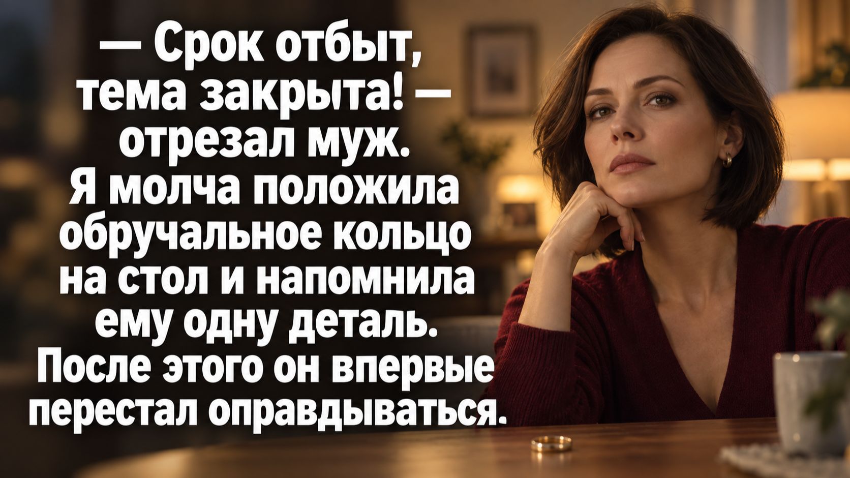 Истории из жизни | «Срок отбыл, хватит!» — заявил муж. Я сняла обручальное кольцо, и он замолк...