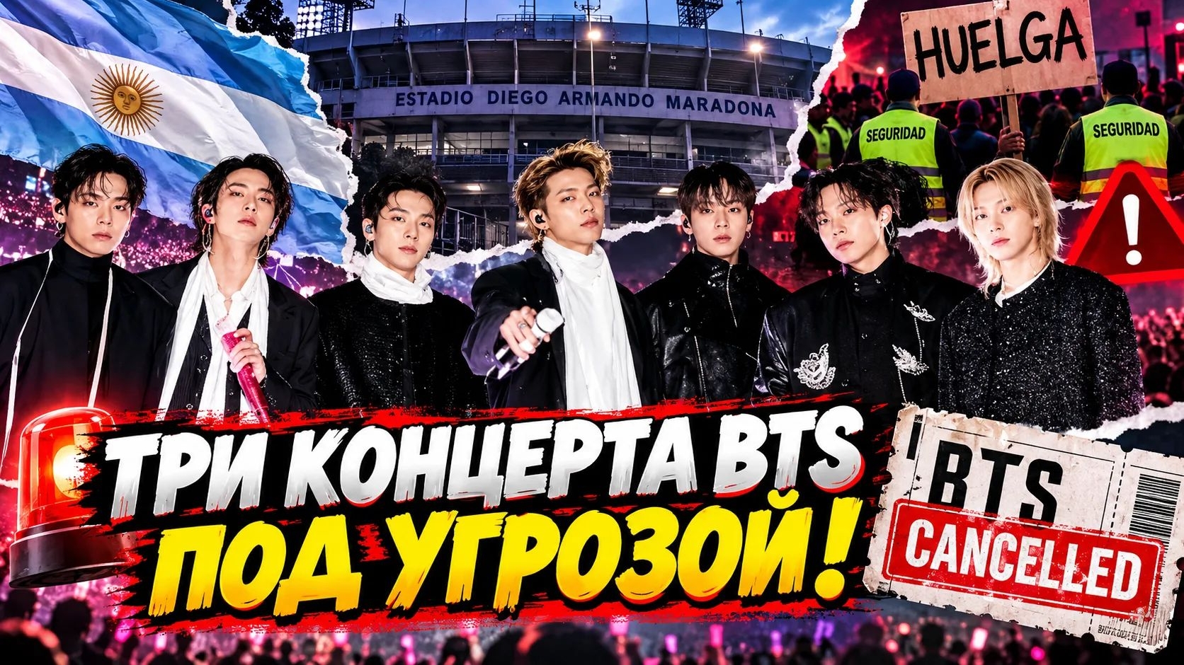 😱🔥 3 концерта BTS в Аргентине оказались под угрозой!