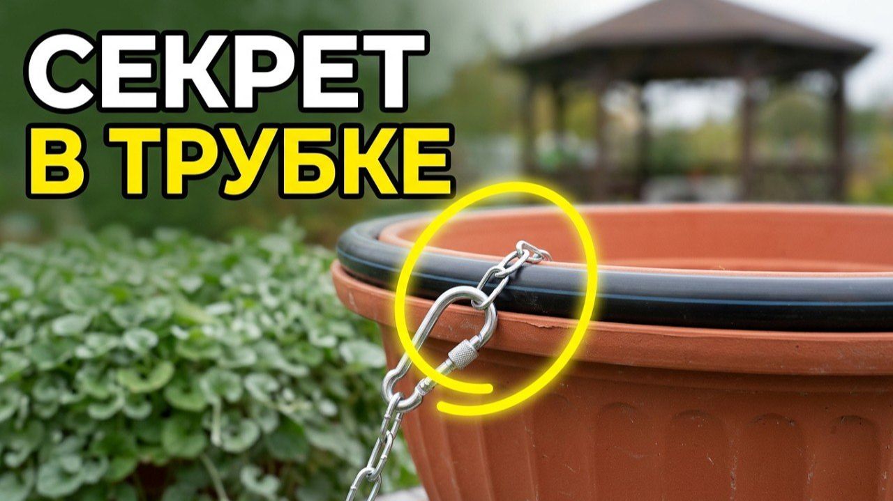 Как подвесить 25-литровые кашпо с дихондрой: просто и надёжно на цепях