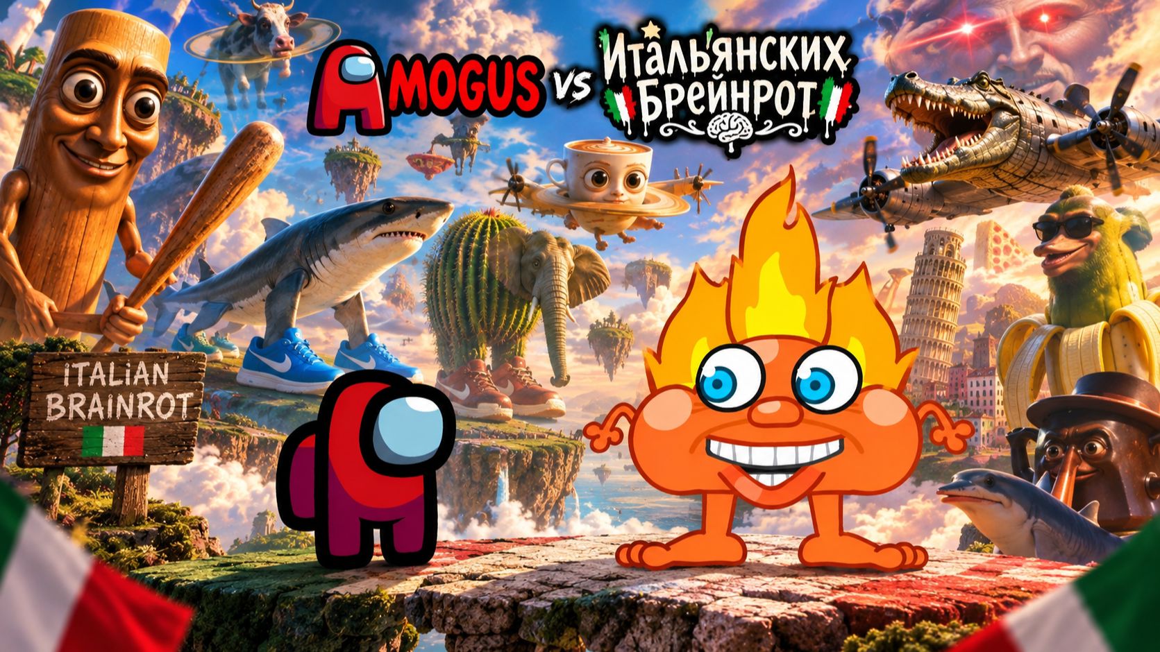АМОГУС Убивает 😱ИТАЛЬЯНСКИХ БРЕЙНРОТ!