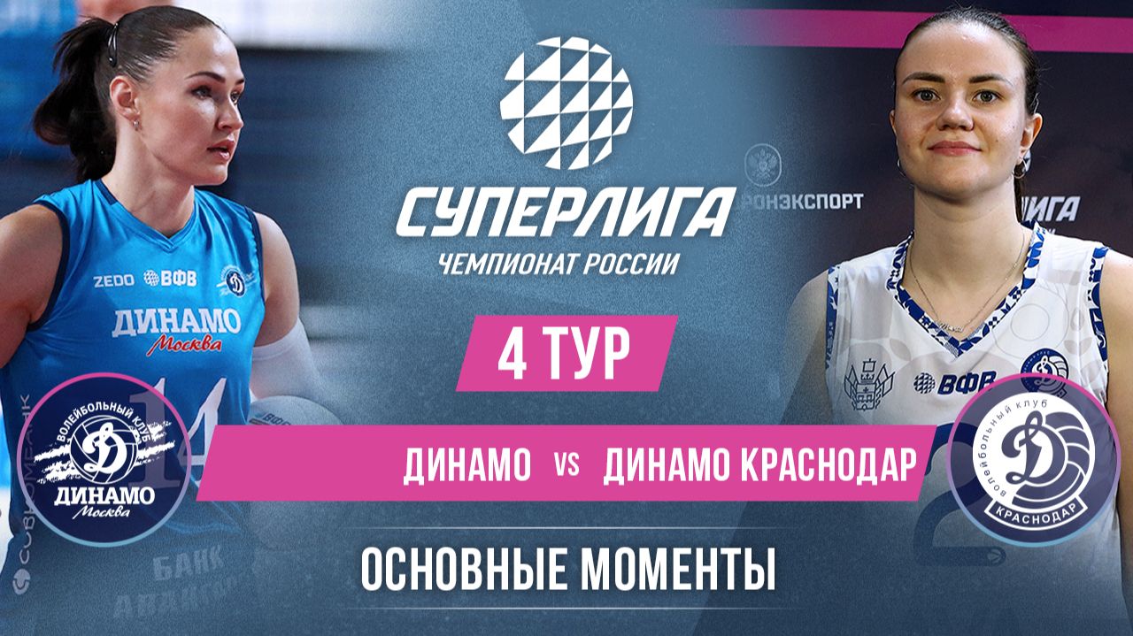 Динамо - Динамо Краснодар | 4 тур | Основные моменты | Суперлига 2026-2027