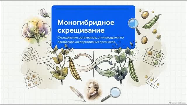Биология 10 класс 50 Закономерности наследования признаков Моногибридное скрещивание