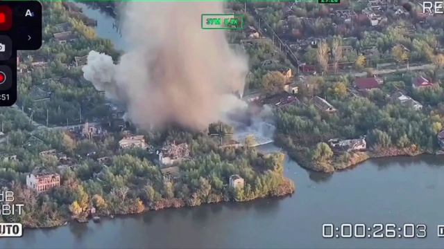 Момент прилётов в Херсоне