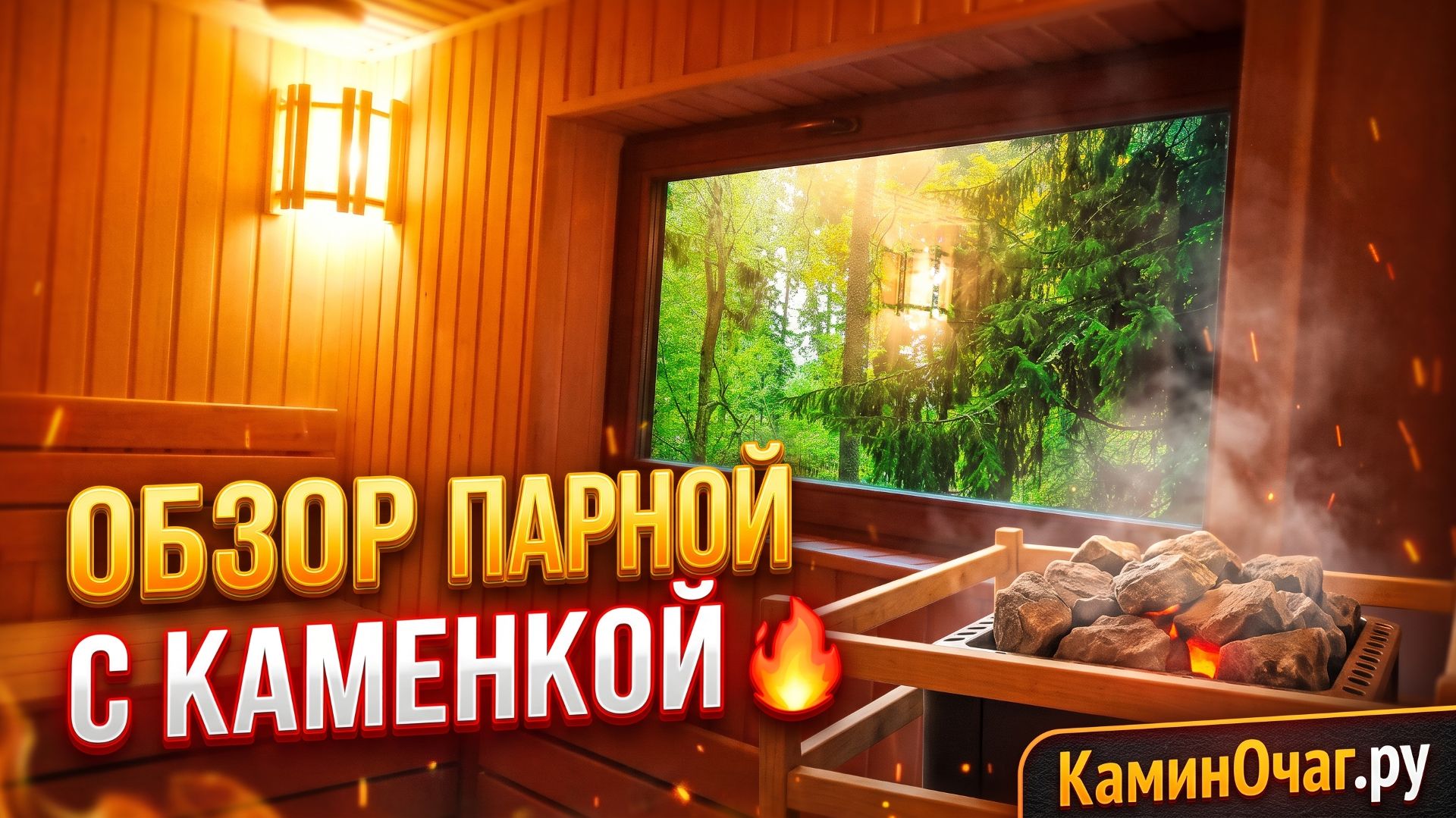 Парная с каменкой и окном в Московской области