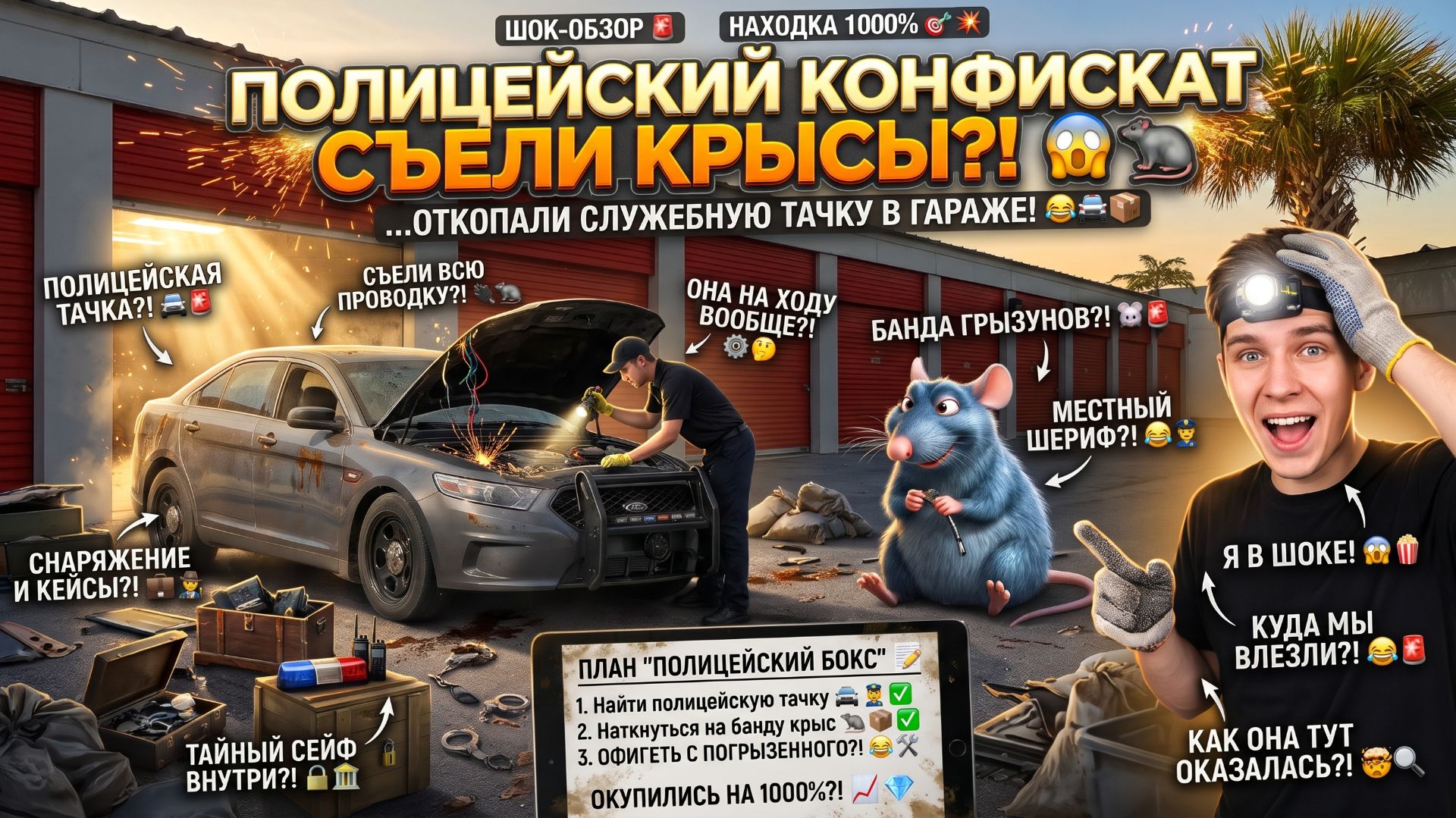 Крысы погрызли полицейскую машину. Тачка с аукциона.