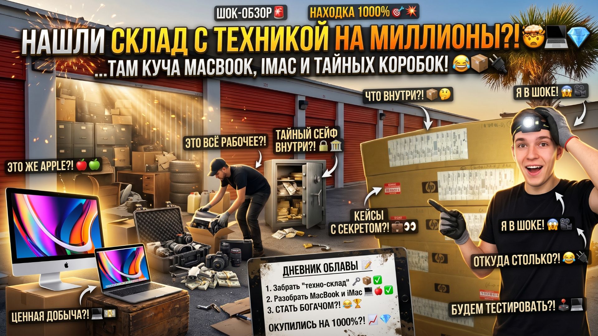 Нашли iMac, MacBook и коробки с техникой.