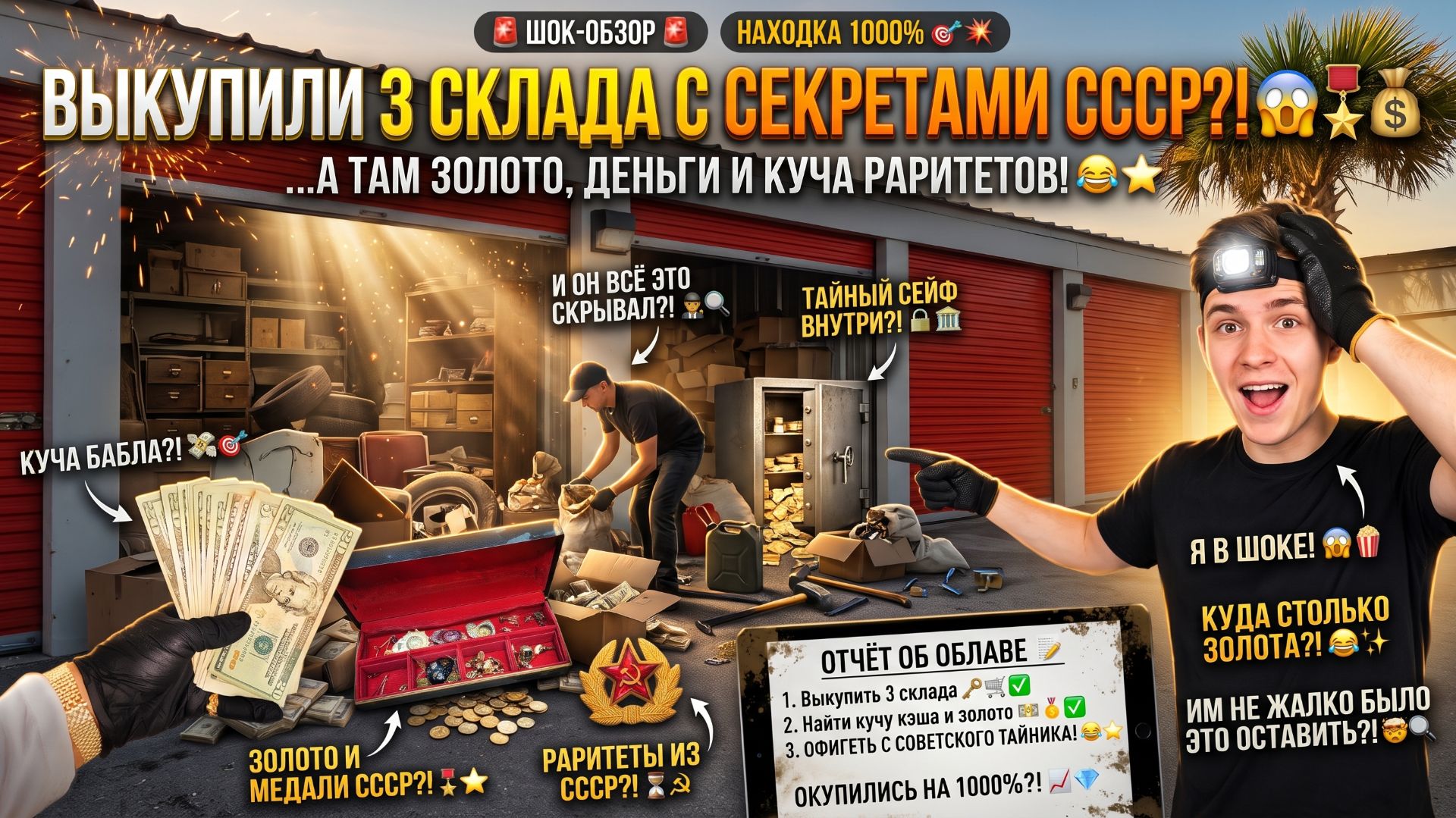 Купили три склада, нашли деньги и золото.