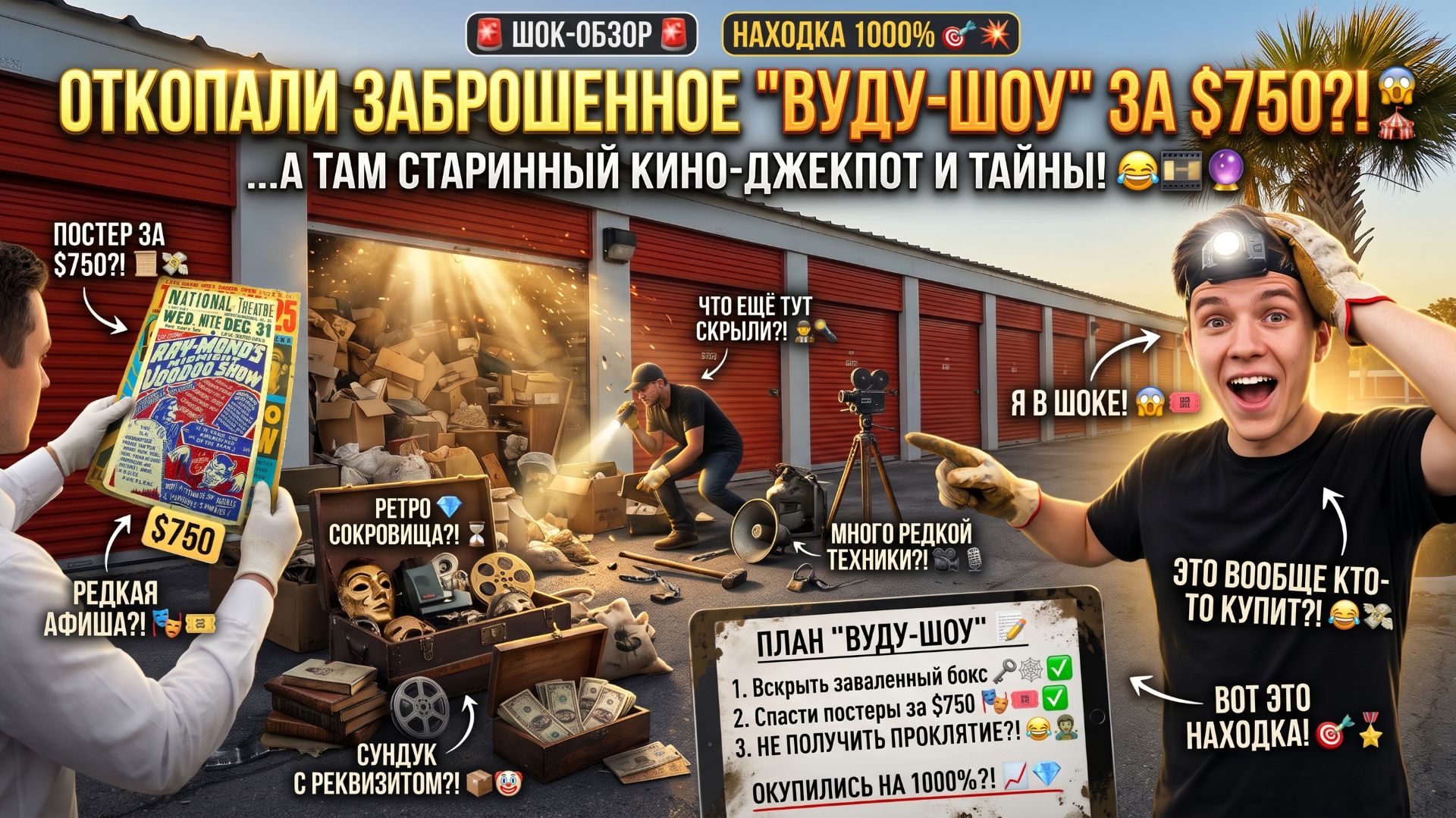 Купили один старый пыльный склад,  один мусорный. Постеры за $750.
