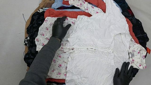 Блузки женские длинный рукав  секонд оптом 5 пак