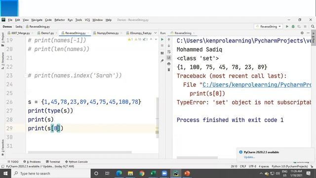 Python Sets смотреть онлайн