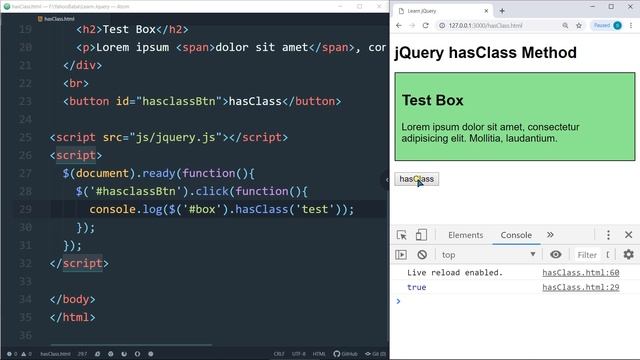 jQuery hasClass Method Tutorial in Hindi / Urdu смотреть онлайн