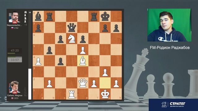 Магнус Карлсен - Ян Непомнящий/Обзор 2 партии/ЧМ по шахматам. смотреть онлайн