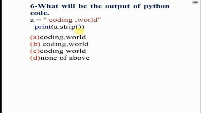 PYTHON-SESSION-15-MULTIPLE QUESTION ON STRING WITH ANSWER AND EXPLANATION смотреть онлайн