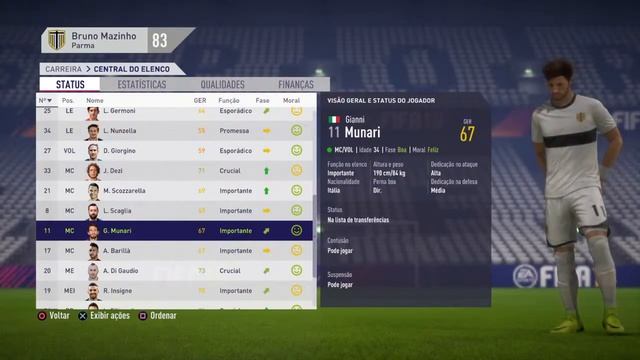 Live de FIFA 18 - Modo Carreira Treinador Parma - PS4 смотреть онлайн