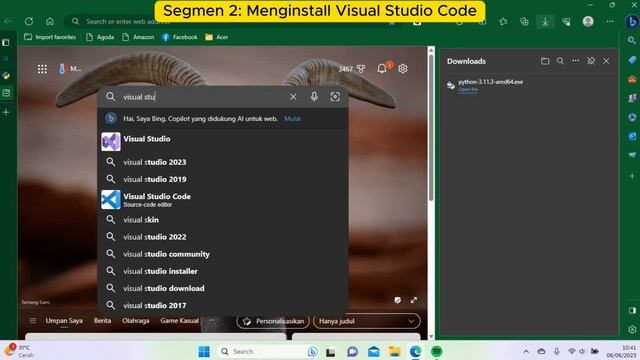 Cara Install Python dan Visual Studio Code di Windows 11 смотреть онлайн