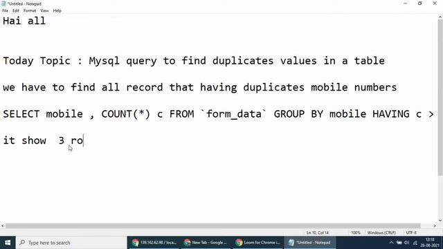 MySQL Tutorial : MySQL query to find duplicates values inside a table смотреть онлайн