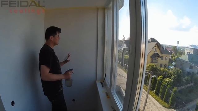 Декоративная штукатурка для балкона, эффект камня травертин своими руками! смотреть онлайн