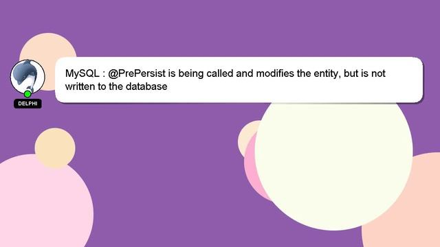 MySQL : @PrePersist is being called and modifies the entity, but is not written to the database смотреть онлайн
