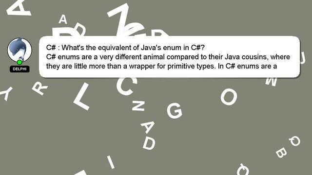 C# : What's the equivalent of Java's enum in C#? смотреть онлайн