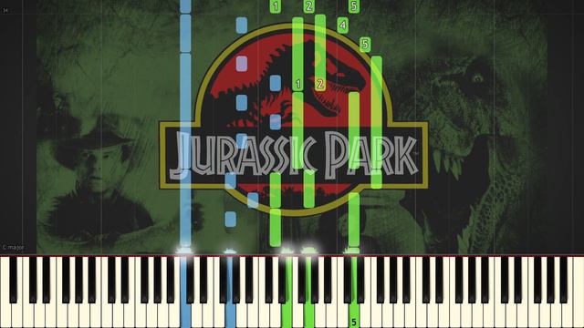 Jurassic Park (Arr. by Jarrod Radnich) - Piano Tutorial w/ fingering - 100% Speed смотреть онлайн
