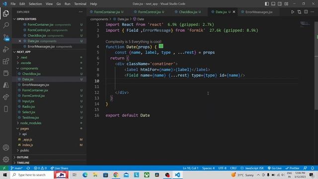 FORMIK DATEPICKER REUSABLE COMPONENT #16 #nextjs13 #nextjstutorial #datahacks