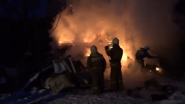Тула, пожар в Скуратово. 28.01.2014 смотреть онлайн