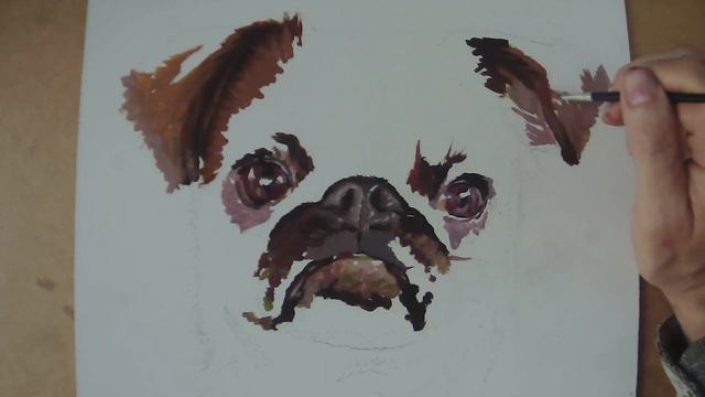 Как нарисовать собаку маслом смотреть онлайн