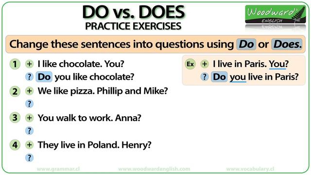 DO vs. DOES | English Exercises | Learn English DO vs DOES | ESOL practice exercises смотреть онлайн