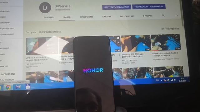 Honor 20 Pro YAL-L41 EMUI 9.1 Android 9 сброс аккаунта гугл, FRP, Google Bypass смотреть онлайн