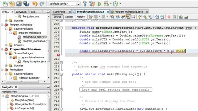 Tutorial Membuat Program Nilai Mahasiswa Menggunakan Java Netbeans смотреть онлайн