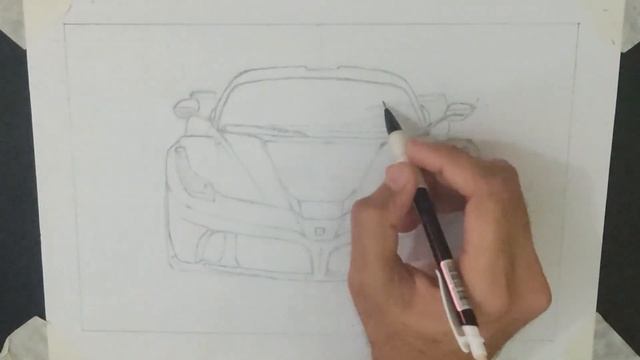 Car Design Sketch | Ferrari La Ferrari | How to draw Ferrari | Time Lapse смотреть онлайн