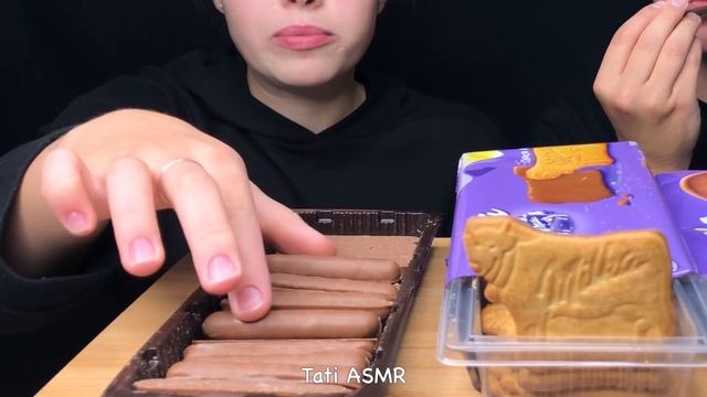 ASMR MILKA CHOCOLATE PARTY! CHOCO COW, CHOCO STICKS EATING SOUNDS MUKBANG 먹방 | Tati ASMR смотреть онлайн