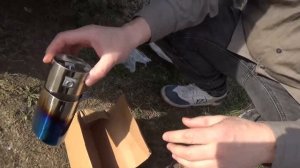 Насадка на выхлопную трубу, нержавейка с Али. Диаметр: 60 мм Общая длина: 140 мм