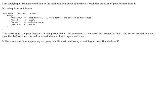 Wordpress: Alternative to query-＞set that appends conditions instead of overriding смотреть онлайн