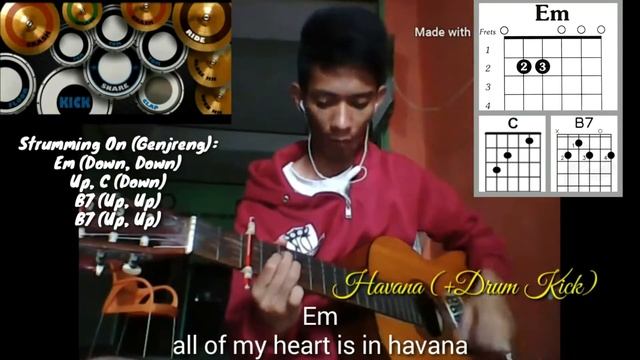 Tutorial Gitar Lagu Havana - Camila Cabello Ft. Young Thug + Real Drum смотреть онлайн