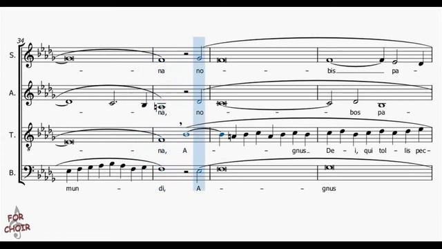 Choir/chór S. Barber - Agnus Dei - Bass I + score смотреть онлайн