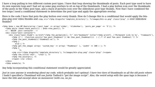 Wordpress: Conditional PNG Overlay in Custom Post Type Loop Depending on Post Type смотреть онлайн