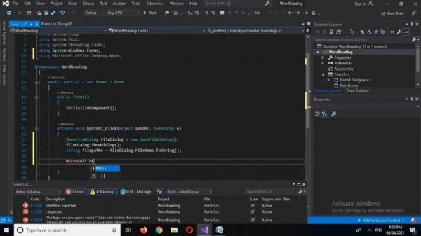 How to Open and Read Word File in Rich TexBox in C# Visual Studio | C# Read Word Files