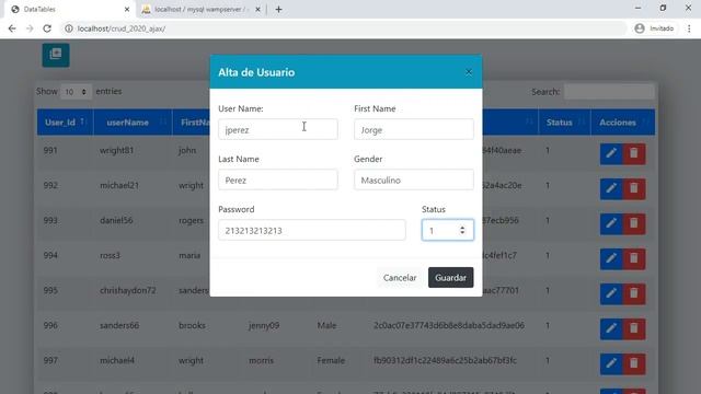 CRUD con Ajax reload - Datatables смотреть онлайн