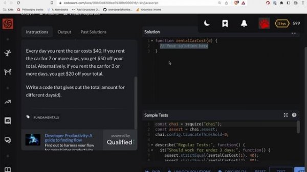 Codewars - Javascript - Transportation on vacation