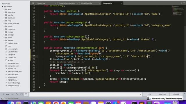 Laravel 9 Tutorial #65 | Laravel 9 Ecommerce | Product Listing (III) | Show Product Brand / Categor смотреть онлайн