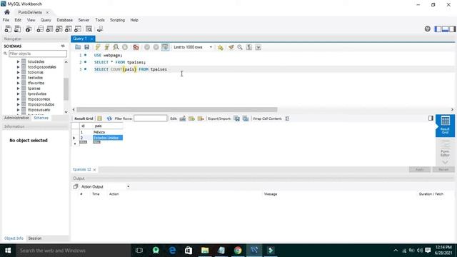 COUNT - MySQL WorkBench смотреть онлайн