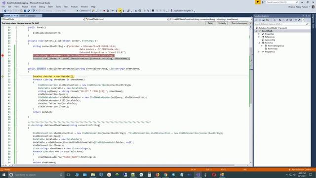CSharp - Excel - OLEDB - Loop through sheets and load all tables into Dataset смотреть онлайн